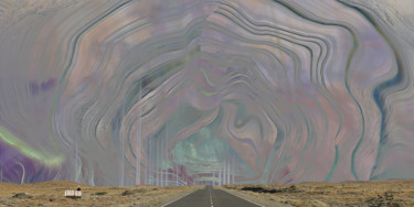 Arte digital titulada "Route Départemental…" por Max Parisot Du Lyaumont, Obra de arte original, Pintura Digital Montado en…