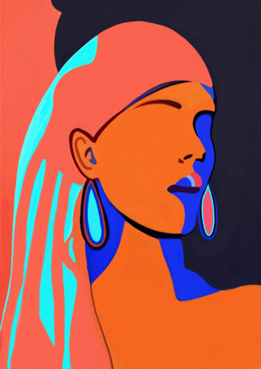 Painting titled "Modern Muse3" by May Ho, Original Artwork, 2D Digital Work