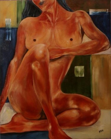 Painting titled "Années 50" by Maya Arti, Original Artwork, Oil