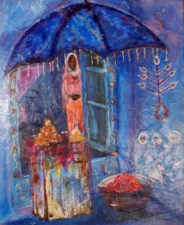 Malerei mit dem Titel "mousson day" von Maya Arti, Original-Kunstwerk, Öl