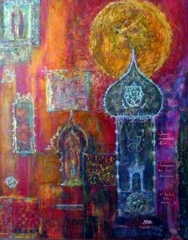 Peinture intitulée "porte sur l inde" par Maya Arti, Œuvre d'art originale