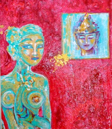 Peinture intitulée "la tentation de bud…" par Maya Arti, Œuvre d'art originale