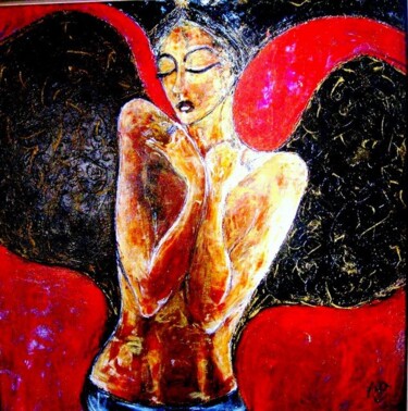 Painting titled "en rouge et noir" by Maya Arti, Original Artwork