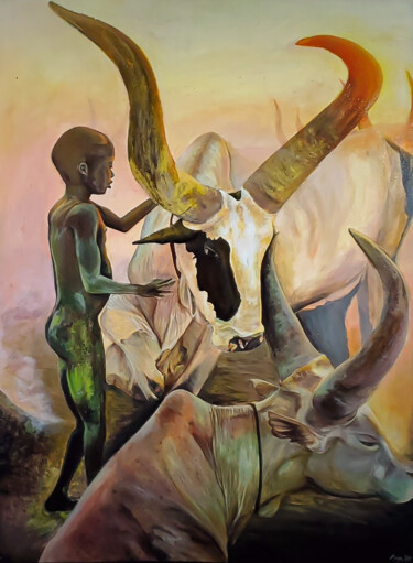 Peinture intitulée "Child of the sun" par Maya Bt, Œuvre d'art originale, Acrylique Monté sur Carton