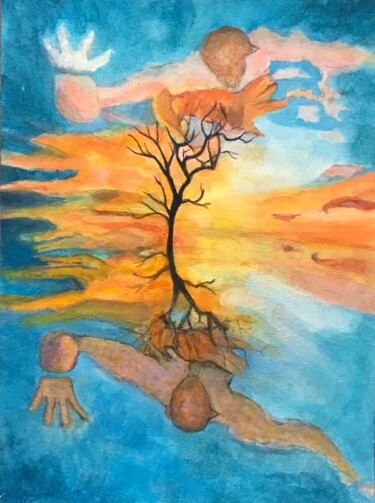 Peinture intitulée "Le retour des dieux" par Maya Del Villar, Œuvre d'art originale, Huile