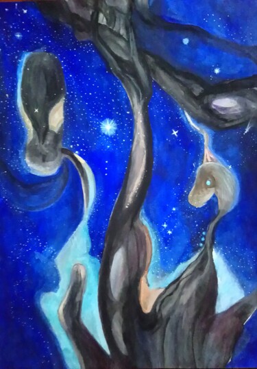 Pintura titulada "Rêverie cosmique" por Maya Del Villar, Obra de arte original, Oleo