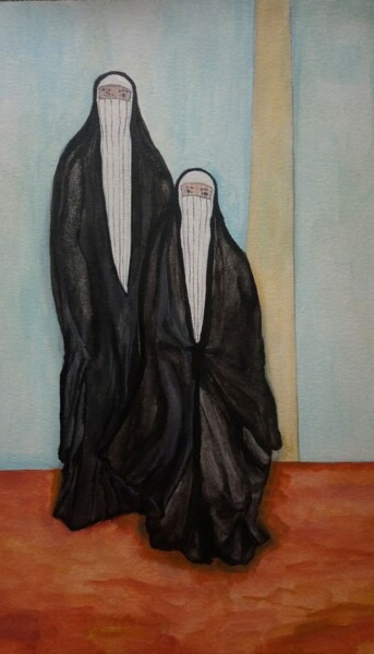 Malerei mit dem Titel "Les silencieuses" von Maya Del Villar, Original-Kunstwerk, Öl
