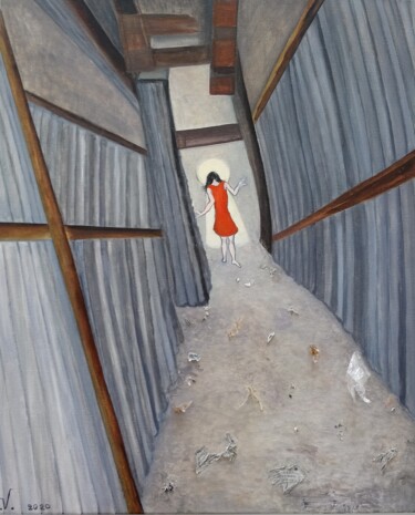 Peinture intitulée "L'échappée" par Maya Del Villar, Œuvre d'art originale, Huile