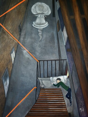 Pintura titulada "The New kid" por Maya Del Villar, Obra de arte original, Oleo Montado en Bastidor de camilla de madera