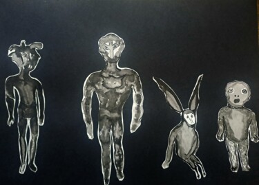 Colagens intitulada "Ils nous regardent" por Maya Del Villar, Obras de arte originais, Colagens