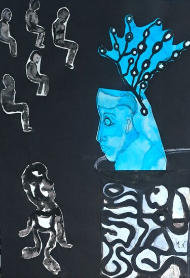 "Le procès" başlıklı Kolaj Maya Del Villar tarafından, Orijinal sanat, Mürekkep