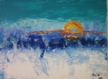 Pintura titulada "Souvenir de la mer" por Maya Et Javi, Obra de arte original, Acrílico Montado en Bastidor de camilla de ma…
