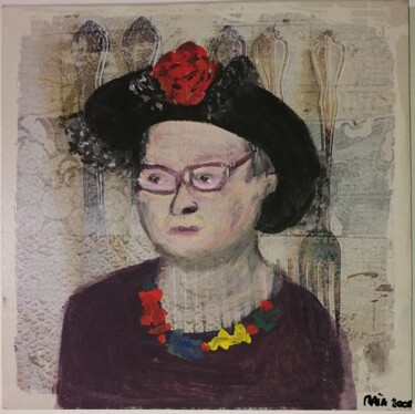 Painting titled "The queen" by Maya Et Javi, Original Artwork, Acrylic Mounted on Wood Stretcher frame