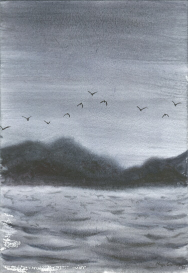 Pintura titulada "Foggy day" por Maya Galleas, Obra de arte original, Acuarela