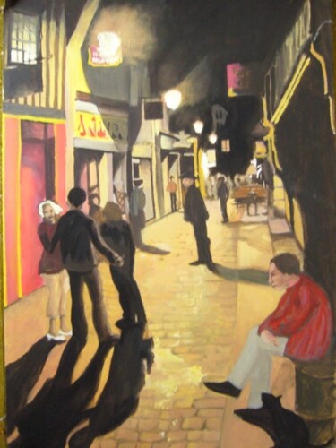 Painting titled "Rue de la soif" by Maya Ratovondrahona, Original Artwork, Oil