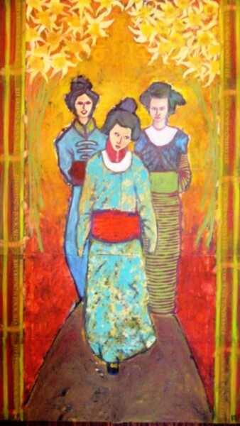 Painting titled "Le baptême d'une ge…" by Maya Ratovondrahona, Original Artwork, Oil