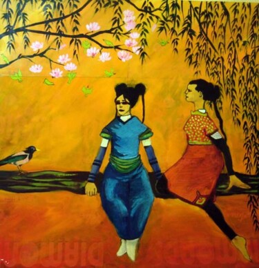 Painting titled "Pause" by Maya Ratovondrahona, Original Artwork, Oil