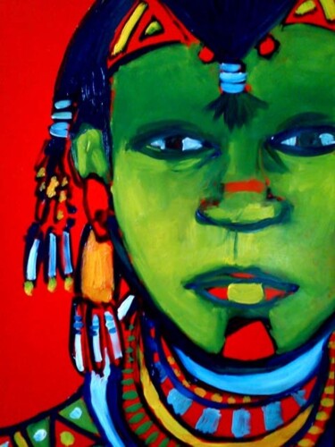 Peinture intitulée "Amazone 1" par Maya Ratovondrahona, Œuvre d'art originale, Acrylique