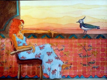 Peinture intitulée "Le messager du vent" par Maya Ratovondrahona, Œuvre d'art originale, Huile