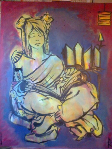 Peinture intitulée "Liseuse d'été" par Maya Ratovondrahona, Œuvre d'art originale, Huile