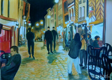 Painting titled "Rue de la soif 3" by Maya Ratovondrahona, Original Artwork, Watercolor