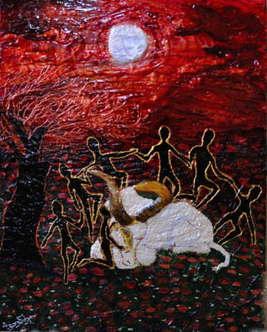 Schilderij getiteld "Spiritual" door Maya Gavasheli, Origineel Kunstwerk, Glazuur