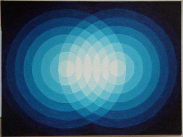 Painting titled "Dark Blue Double" by Maya Brassel, Original Artwork, Oil