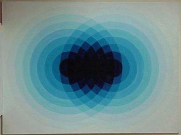 Painting titled "Light Blue Double" by Maya Brassel, Original Artwork, Oil