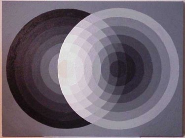 Painting titled "Black/White Double" by Maya Brassel, Original Artwork, Oil