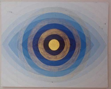 Painting titled "Golden Eye" by Maya Brassel, Original Artwork, Oil