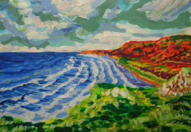 Peinture intitulée "Rhossili Bay" par Maja Grecic, Œuvre d'art originale, Acrylique