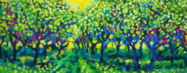 Pittura intitolato "Orchard in lemon ye…" da Maja Grecic, Opera d'arte originale, Acrilico