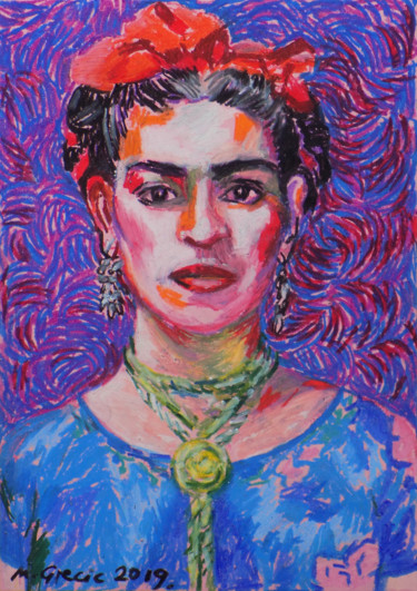 Dibujo titulada "Frida" por Maja Grecic, Obra de arte original, Pastel
