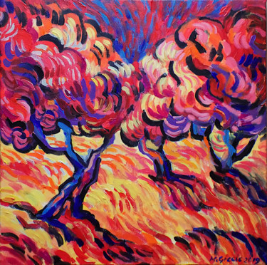 Pintura titulada "Vincent's dream red…" por Maja Grecic, Obra de arte original, Acrílico