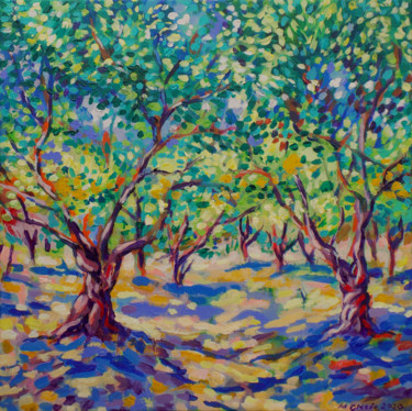 Pintura titulada "Vibrant orchard" por Maja Grecic, Obra de arte original, Acrílico