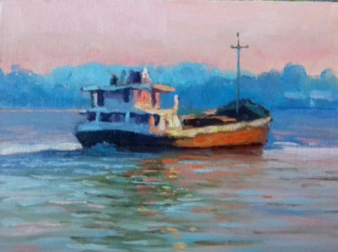 Pintura titulada "Barcaza" por Maria Catalina Alberto, Obra de arte original