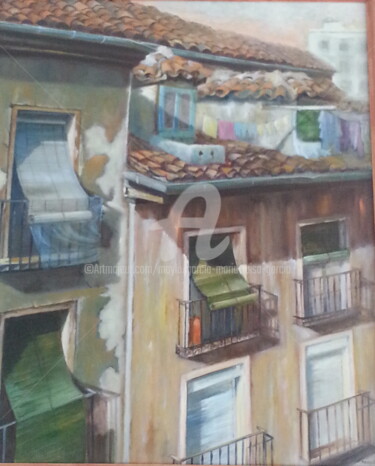 Pintura intitulada "LAVAPIÉS (Barrio de…" por Maylu Garcia (María Luisa García), Obras de arte originais, Óleo