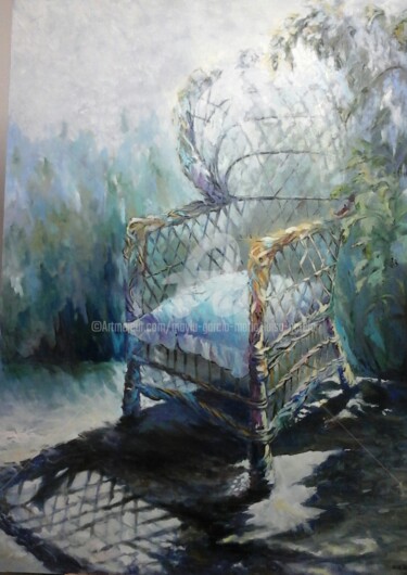 Painting titled "SILLÓN DE MIMBRE" by Maylu Garcia (María Luisa García), Original Artwork, Oil