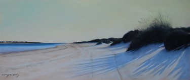 Painting titled "Paisaje de playa al…" by Maymonis, Original Artwork, Pastel