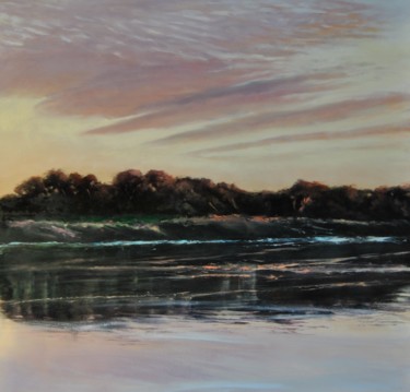 Pintura intitulada "Reflejos de orilla…" por Maymonis, Obras de arte originais, Óleo