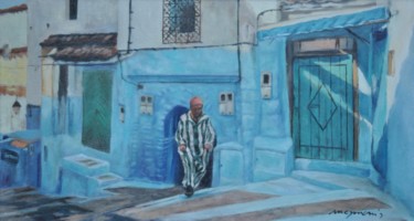 Painting titled "Calle de Chaouen I.…" by Maymonis, Original Artwork, Oil