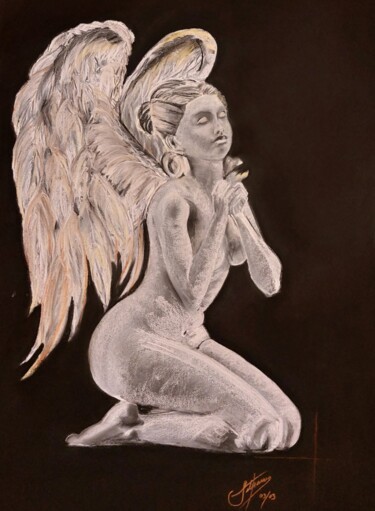 "ANGELIAN" başlıklı Tablo Mayra Montenegro tarafından, Orijinal sanat, Pastel
