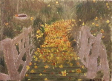 Painting titled "PUENTE  HACIA  LA T…" by Mayte Ayuso (Matete), Original Artwork, Watercolor