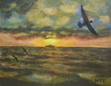Painting titled "horizonte-marino-2.…" by Mayte Ayuso (Matete), Original Artwork, Acrylic