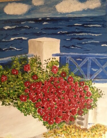 Painting titled "MI TERREZA AL MAR" by Mayte Ayuso (Matete), Original Artwork, Acrylic