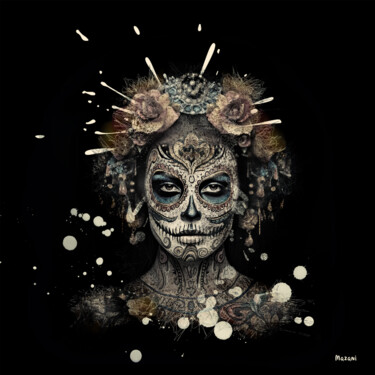 Grafika cyfrowa / sztuka generowana cyfrowo zatytułowany „Sugar Skull I” autorstwa Mazani, Oryginalna praca, Malarstwo cyfro…