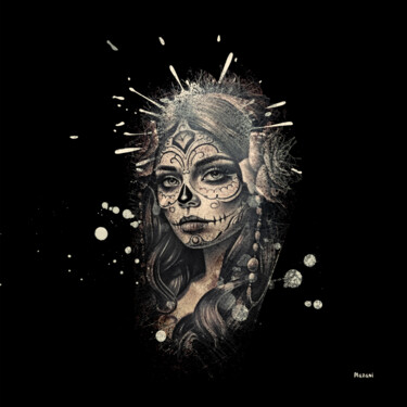 Digitale Kunst mit dem Titel "Sugar Skull II" von Mazani, Original-Kunstwerk, Digitale Malerei