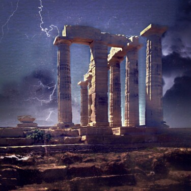 Photographie intitulée "Temple Poseidon" par Patrick Maze, Œuvre d'art originale, Photographie numérique
