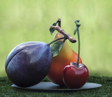 Sculpture intitulée "Plat aux trois frui…" par Mazel-Jalix, Œuvre d'art originale, Autre