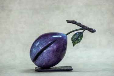 Sculpture intitulée "Petite Prune" par Mazel-Jalix, Œuvre d'art originale, Bronze